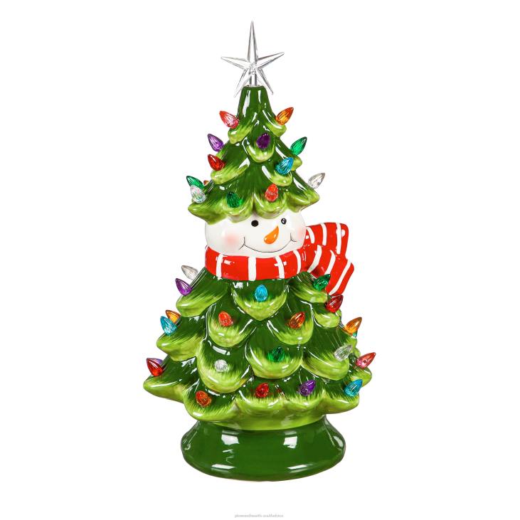 Seasonal & Gifts Plow & Hearth Lighted Ceramic Snowman Christmas Tree NFLB2198