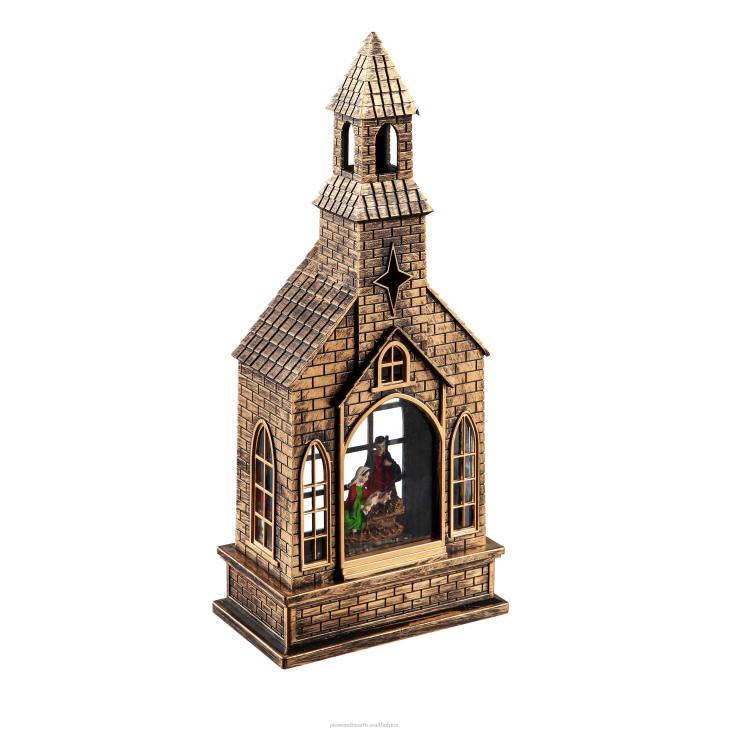 Seasonal & Gifts Plow & Hearth Lighted Church Water Globe Lantern with Projector NFLB2178
