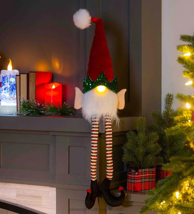 Seasonal & Gifts Plow & Hearth Lighted Gnome Elf Table Decor NFLB2263