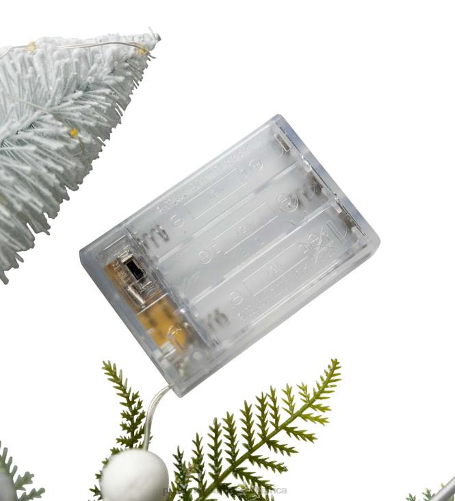 Seasonal & Gifts Plow & Hearth Lighted Holiday Hoop Wreath with Bottle Brush Trees NFLB2173