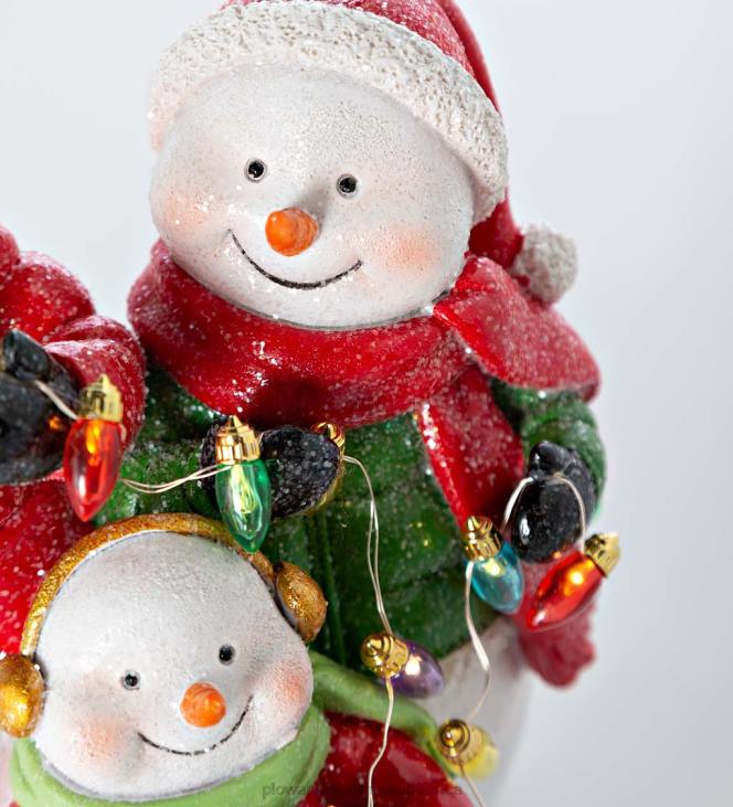 Seasonal & Gifts Plow & Hearth Lighted Snowman Trio with Christmas Lights NFLB2234