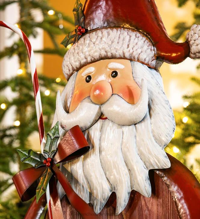 Seasonal & Gifts Plow & Hearth Metal and Wood Santa Statuary NFLB2206
