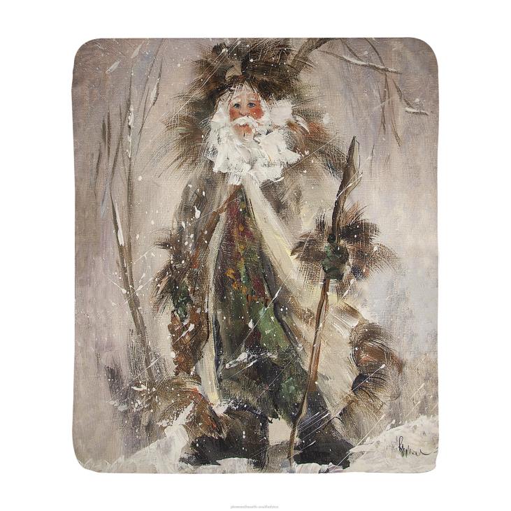 Seasonal & Gifts Plow & Hearth Northwoods Santa Sherpa Fleece Throw NFLB2281