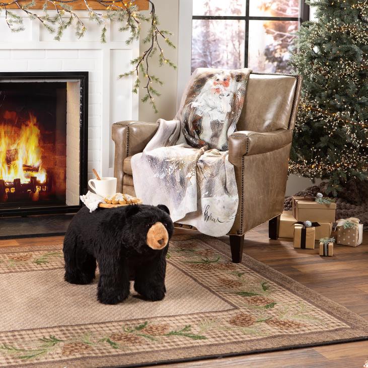 Seasonal & Gifts Plow & Hearth Northwoods Santa Sherpa Fleece Throw NFLB2281
