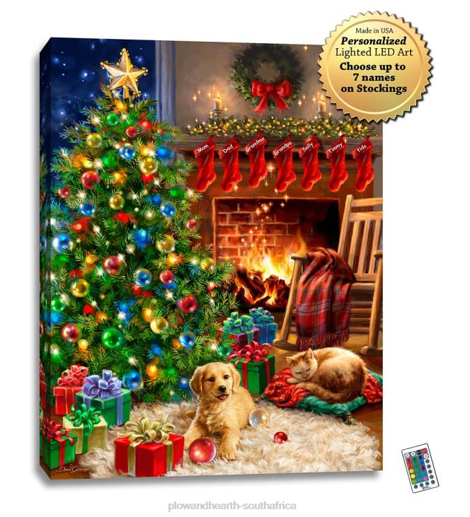 Seasonal & Gifts Plow & Hearth Personalized Illuminated Cozy Christmas Wall Art Canvas NFLB2257
