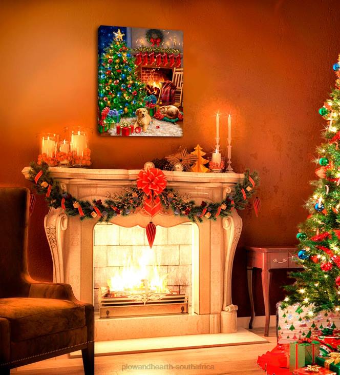 Seasonal & Gifts Plow & Hearth Personalized Illuminated Cozy Christmas Wall Art Canvas NFLB2257