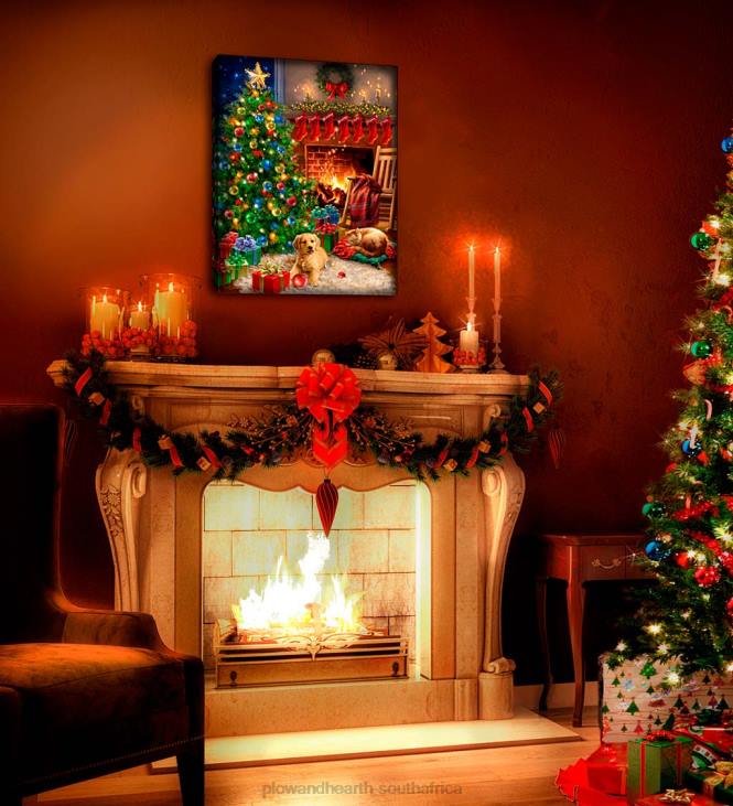 Seasonal & Gifts Plow & Hearth Personalized Illuminated Cozy Christmas Wall Art Canvas NFLB2257