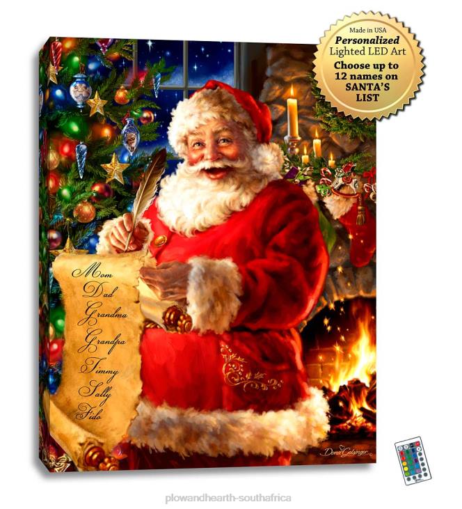 Seasonal & Gifts Plow & Hearth Personalized Illuminated Santa's List Wall Art Canvas NFLB2221