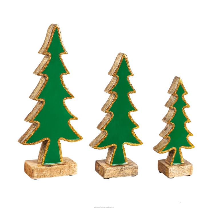 Seasonal & Gifts Plow & Hearth Pine Tree Table Decor, Set of 3 NFLB2237