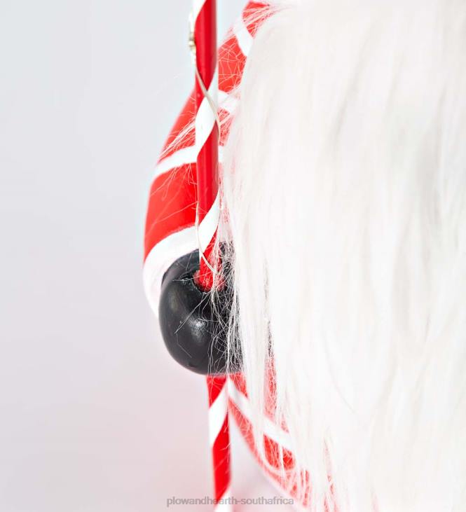 Seasonal & Gifts Plow & Hearth Santa Gnome with Lighted Candy Cane and Color-Changing Beard - Black NFLB2286