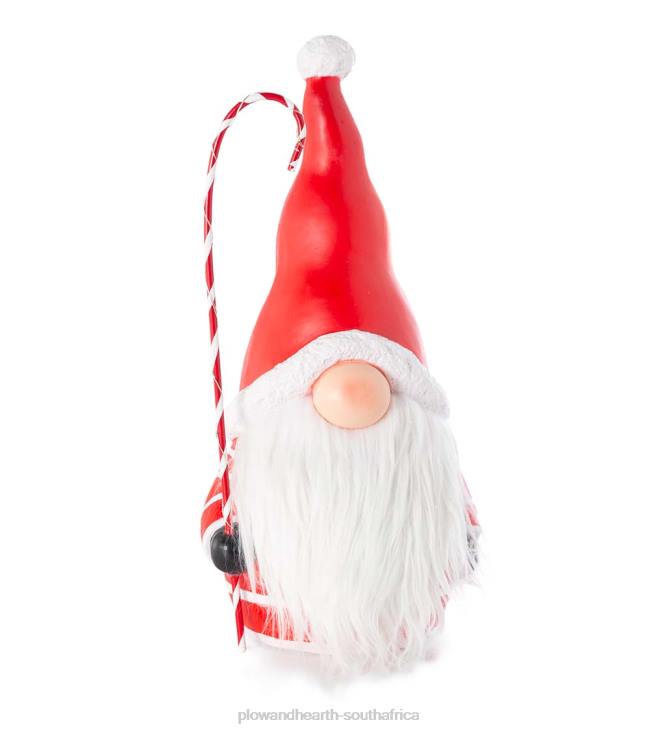 Seasonal & Gifts Plow & Hearth Santa Gnome with Lighted Candy Cane and Color-Changing Beard - Black NFLB2286