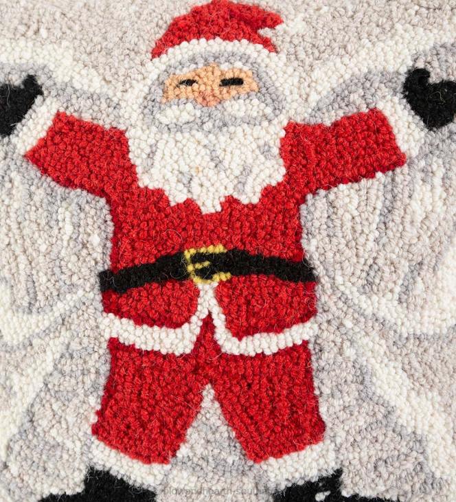Seasonal & Gifts Plow & Hearth Santa Snow Angel Hand-Hooked Wool Throw Pillow NFLB2199