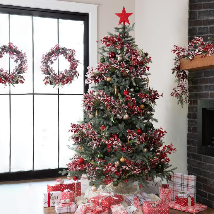Seasonal & Gifts Plow & Hearth Shimmering Misty Pine Christmas Trees NFLB2235