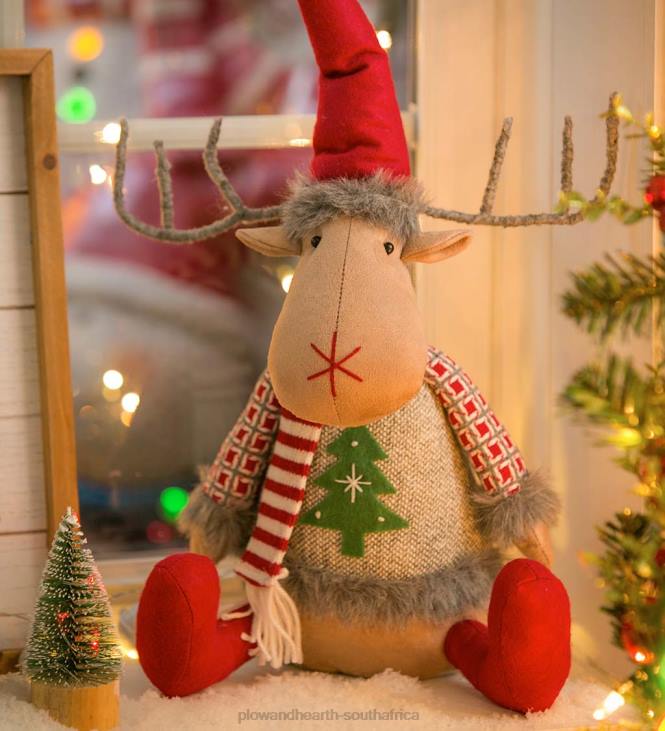 Seasonal & Gifts Plow & Hearth Sitting Holiday Moose NFLB2187