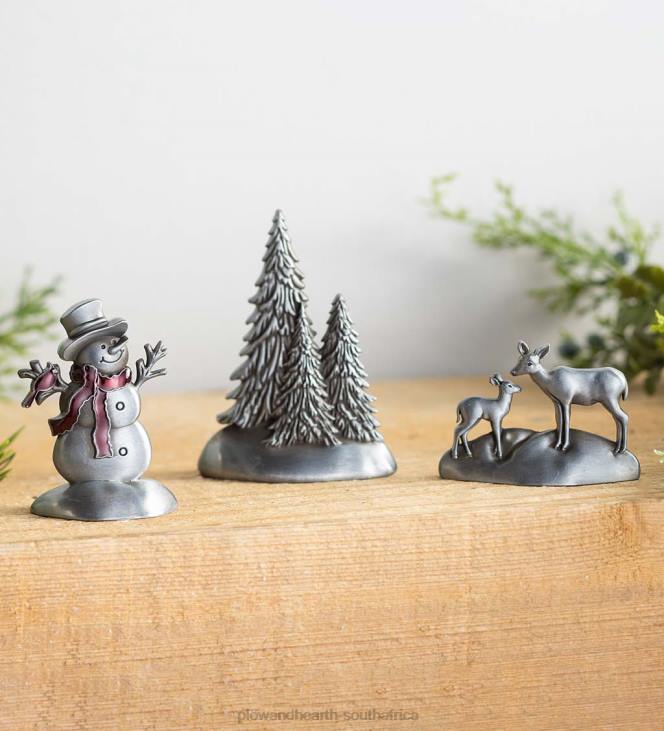 Seasonal & Gifts Plow & Hearth Snowman & Friends Metal Holiday Accents, Set of 3 NFLB2166