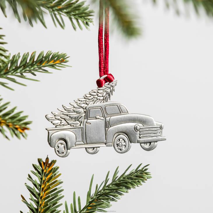 Seasonal & Gifts Plow & Hearth Solid Pewter Christmas Tree Ornament - Poinsettia NFLB2162