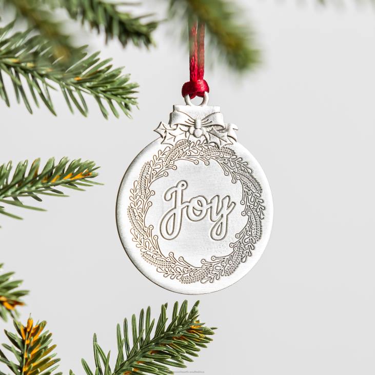 Seasonal & Gifts Plow & Hearth Solid Pewter Christmas Tree Ornament - Poinsettia NFLB2162