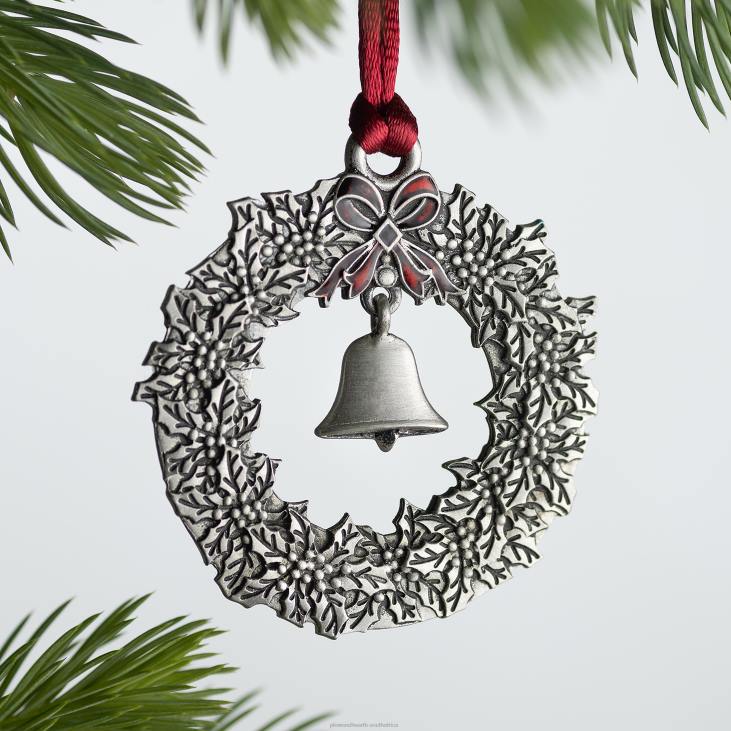 Seasonal & Gifts Plow & Hearth Solid Pewter Christmas Tree Ornament - Poinsettia NFLB2162