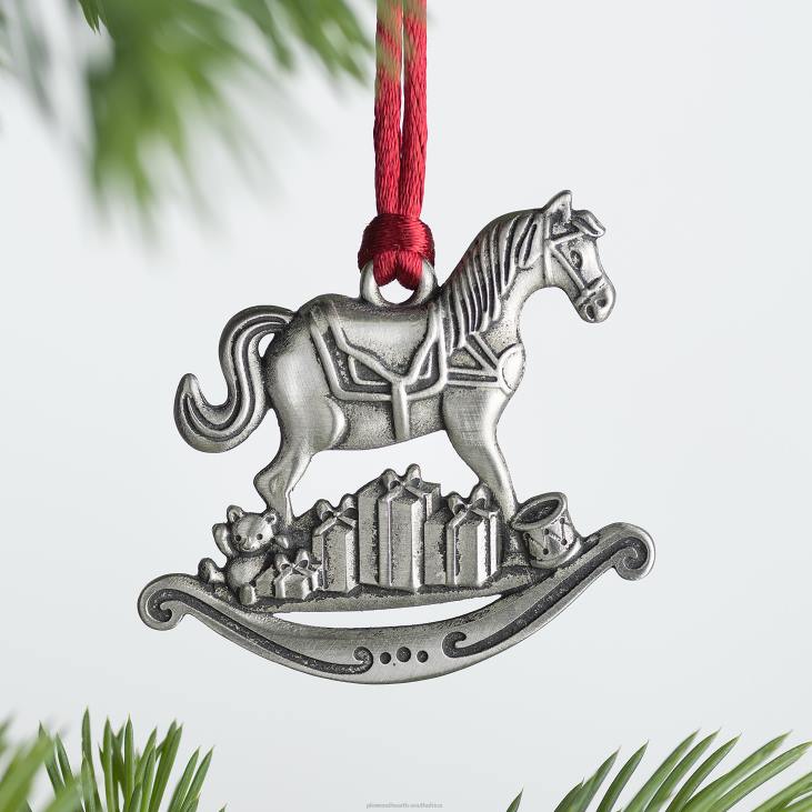 Seasonal & Gifts Plow & Hearth Solid Pewter Christmas Tree Ornament - Poinsettia NFLB2162