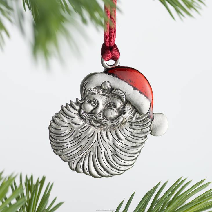 Seasonal & Gifts Plow & Hearth Solid Pewter Christmas Tree Ornament - Poinsettia NFLB2162