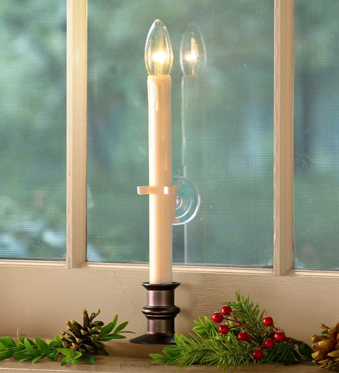 Seasonal & Gifts Plow & Hearth Suction Cup Window Candle Set with Timer and Remote NFLB2245