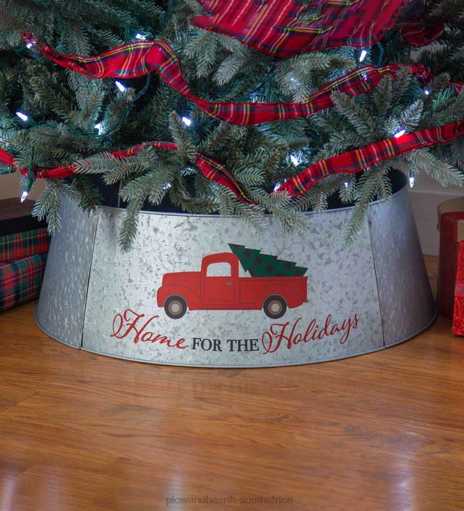 Seasonal & Gifts Plow & Hearth Vintage Truck Metal Christmas Tree Collar NFLB2290