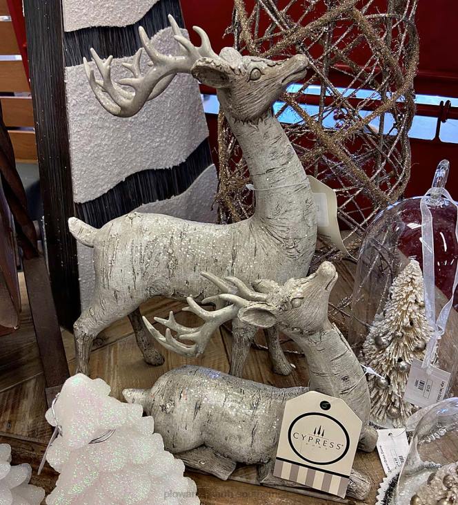 Seasonal & Gifts Plow & Hearth White Birch Bark Reindeer, Set of 2 NFLB2311