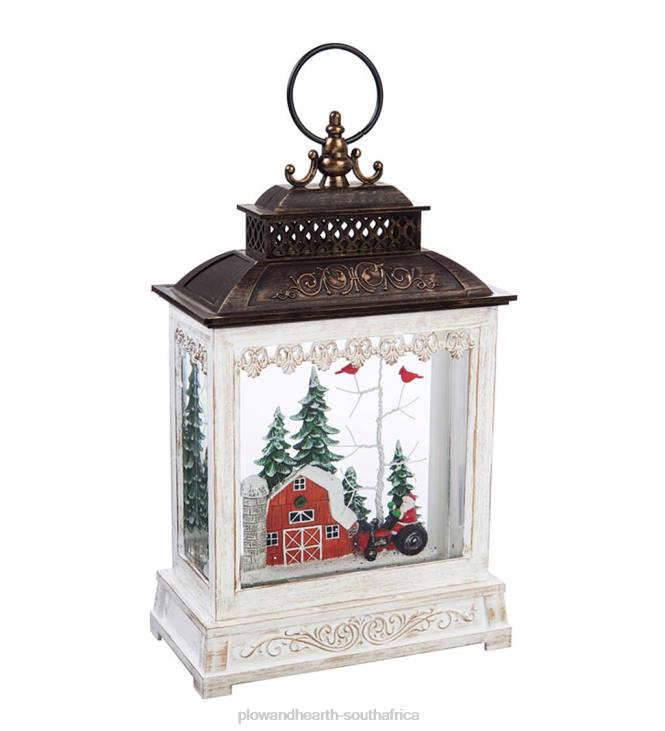 Seasonal & Gifts Plow & Hearth Winter Barn LED Lantern with Spinning Action Table Decor NFLB2227