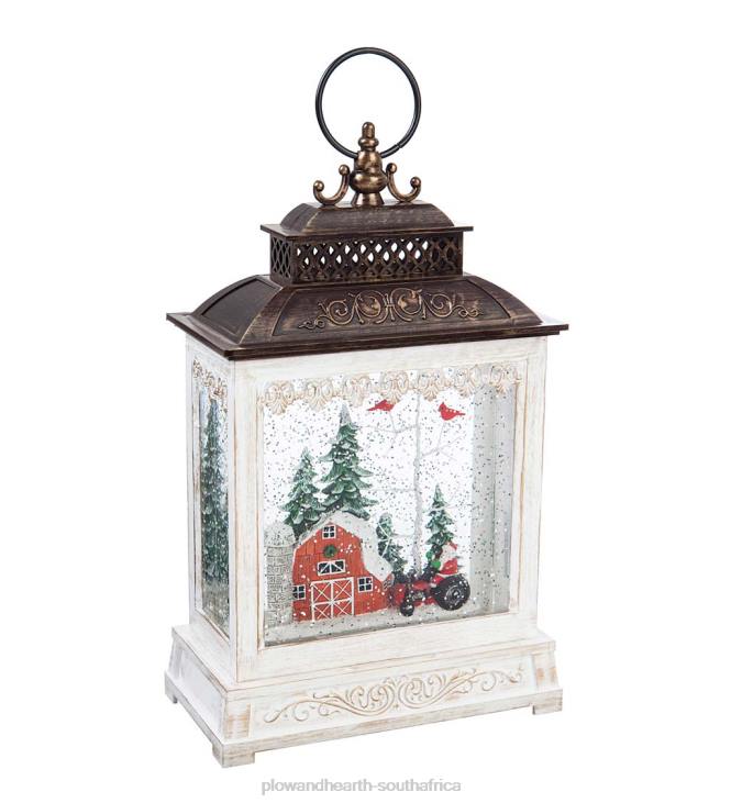 Seasonal & Gifts Plow & Hearth Winter Barn LED Lantern with Spinning Action Table Decor NFLB2227