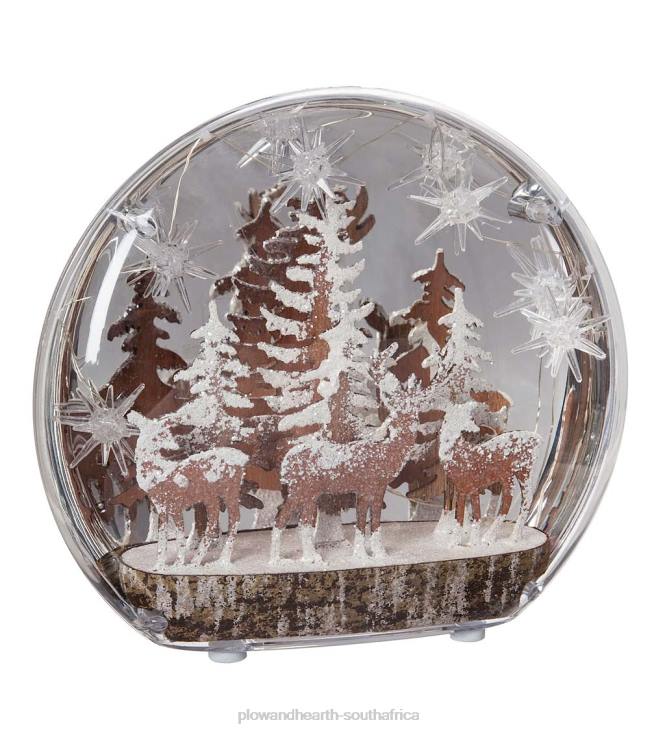 Seasonal & Gifts Plow & Hearth Winter Deer Scene LED Disc NFLB2222
