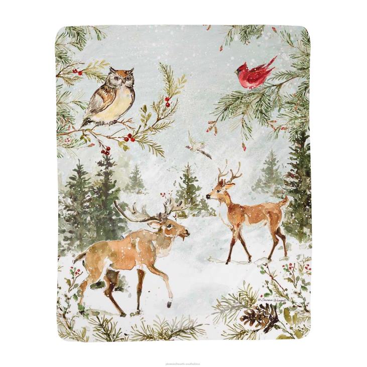 Seasonal & Gifts Plow & Hearth Winter Forest Sherpa Fleece Throw NFLB2202