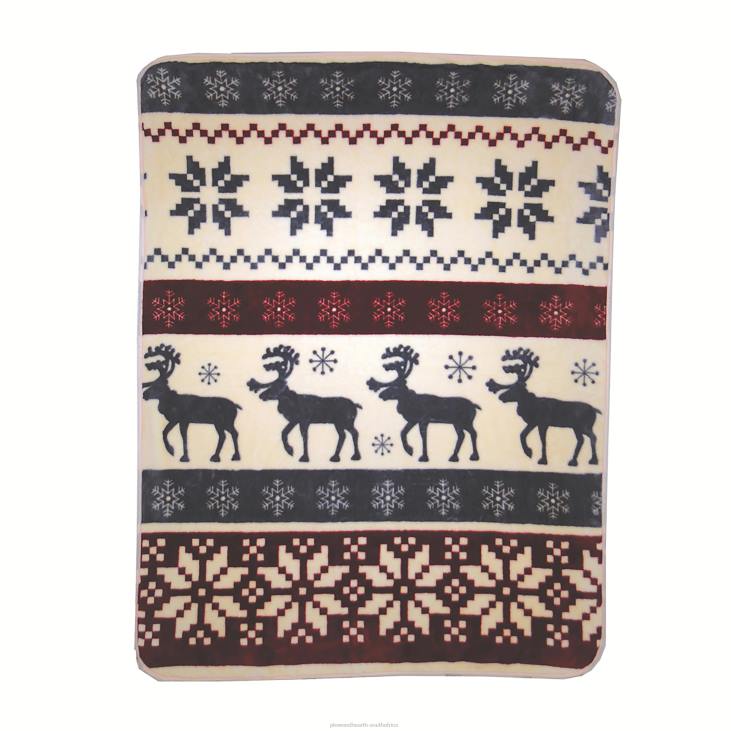 Seasonal & Gifts Plow & Hearth Yuletide Reindeer Oversized Throw NFLB2295