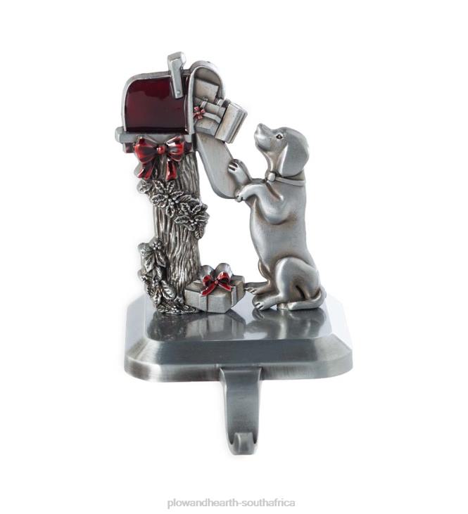 Seasonal & Gifts Plow & Hearth Dog At The Mailbox Christmas Stocking Hanger NFLB2137