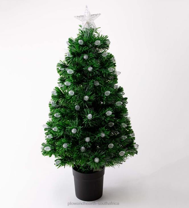 Seasonal & Gifts Plow & Hearth Fiber Optic Color-Changing Tabletop Christmas Tree NFLB2154