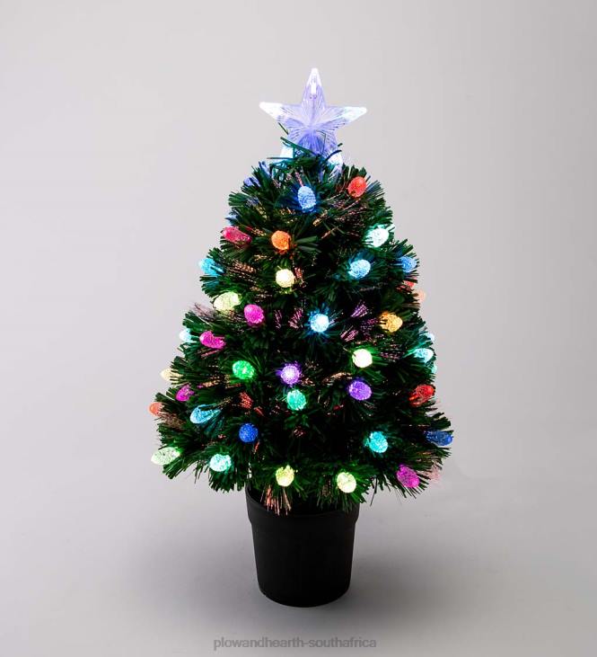 Seasonal & Gifts Plow & Hearth Fiber Optic Color-Changing Tabletop Christmas Tree NFLB2154