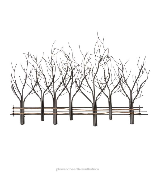 Seasonal & Gifts Plow & Hearth Metal and Natural Vine Seven Winter Trees Wall Art NFLB2158