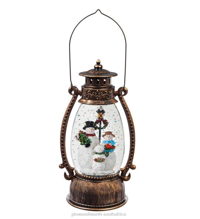 Seasonal & Gifts Plow & Hearth Snowman LED Lantern with Spinning Action Table Decor NFLB2155