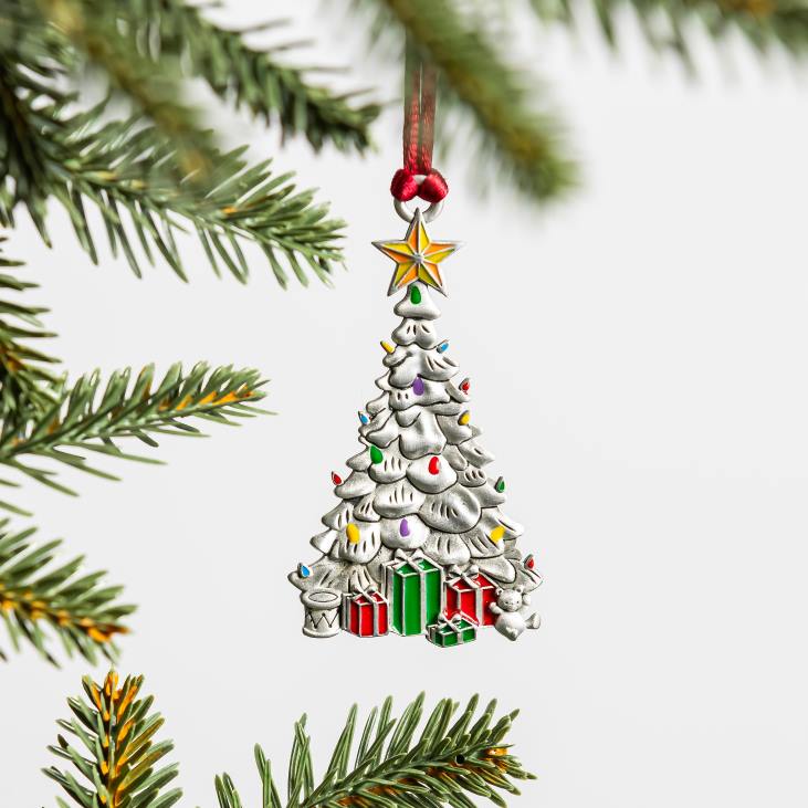 Seasonal & Gifts Plow & Hearth Solid Pewter Christmas Tree Ornament - Tree of Life NFLB2977