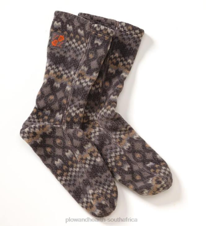 Seasonal & Gifts Plow & Hearth Acorn Fleece Socks For Men and Women - Charcoal Cable - XX-Small NFLB3005