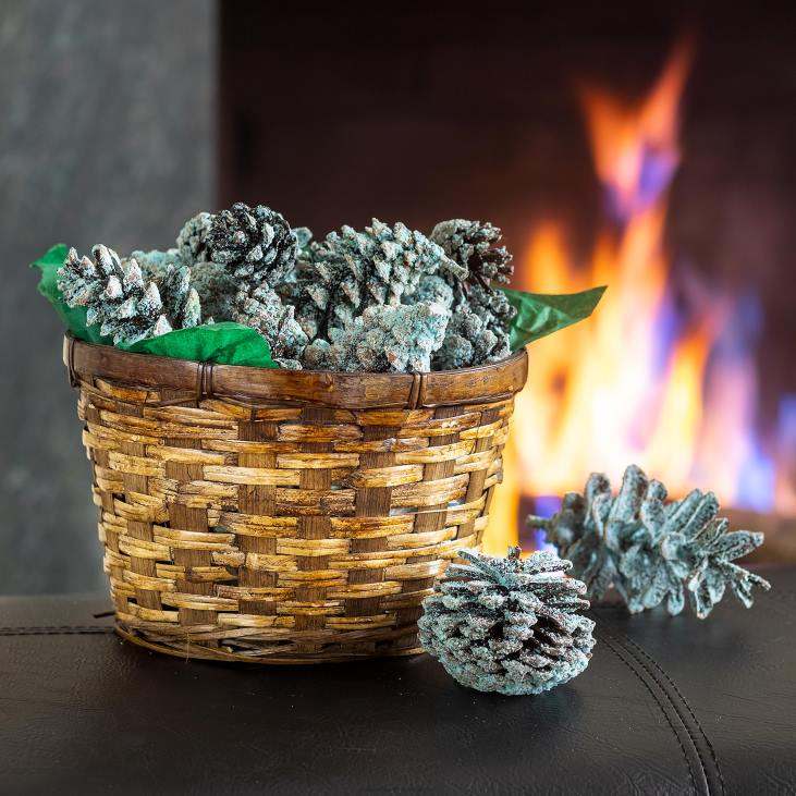 Seasonal & Gifts Plow & Hearth Color-Changing Fireplace Color Cones, 1 lb. in Gift Basket NFLB3252
