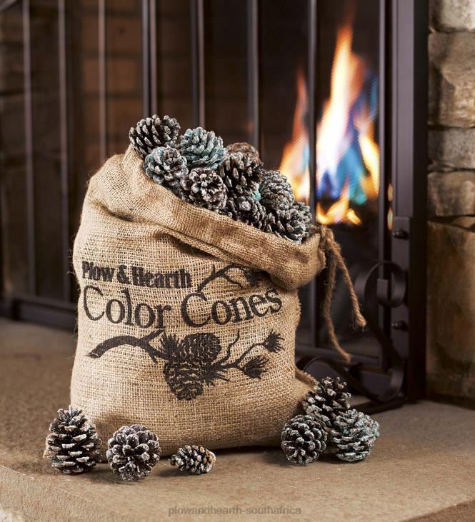 Seasonal & Gifts Plow & Hearth Color-Changing Fireplace Color Cones, 1 lb. in Gift Basket NFLB3252