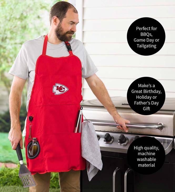 Seasonal & Gifts Plow & Hearth Deluxe Cotton Canvas NFL Team Pride Grilling/Cooking Apron - Chicago Bears NFLB2988