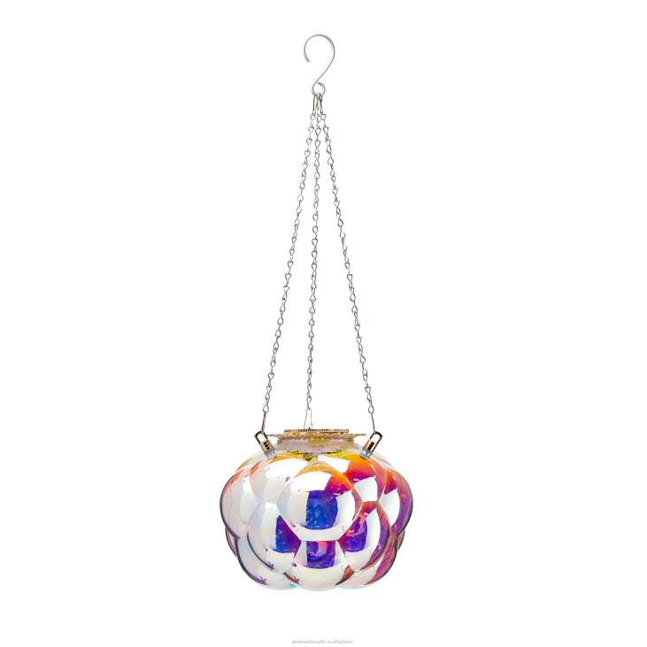 Seasonal & Gifts Plow & Hearth Hanging Bubbles Solar Iridescent Glass Light with 16Hanging Chain NFLB3153