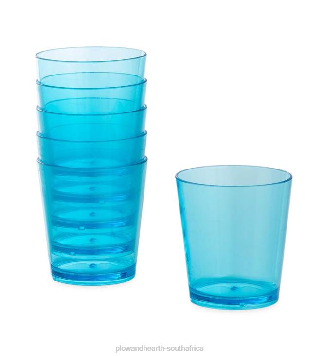 Seasonal & Gifts Plow & Hearth Lake Blue Acrylic Short 15 oz. Tumblers, Set of 6 NFLB3188