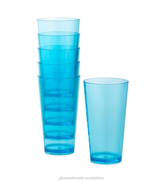 Seasonal & Gifts Plow & Hearth Lake Blue Acrylic Tall 20 oz. Tumblers, Set of 6 NFLB3169
