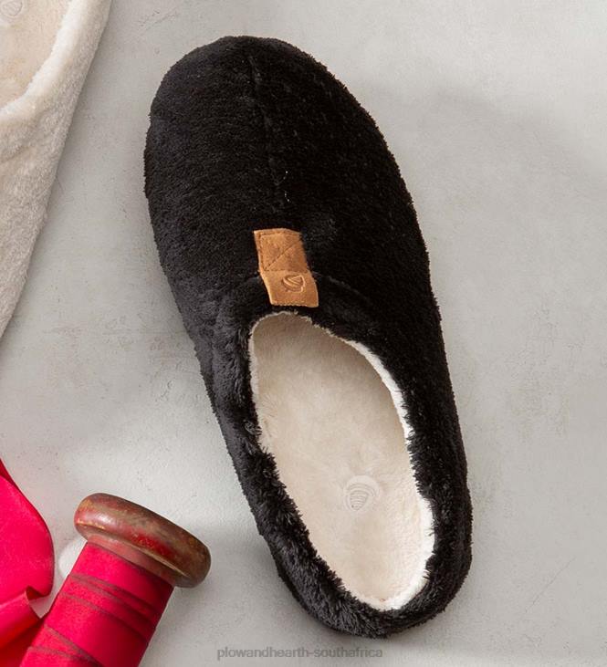 Seasonal & Gifts Plow & Hearth Acorn Spencer Spa Hoodback Women's Slippers - Black - S (5-6) NFLB3020