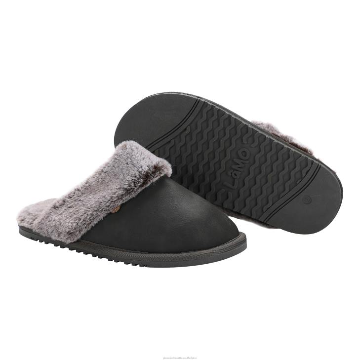 Seasonal & Gifts Plow & Hearth LaMO Women's Suede Scuff Slippers - Waxed Charcoal - L NFLB3023