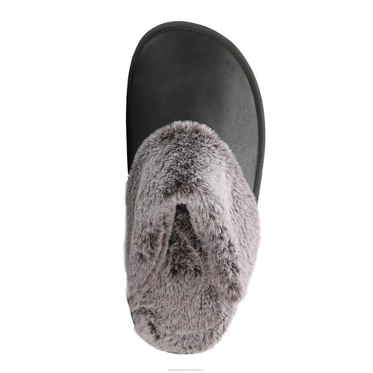 Seasonal & Gifts Plow & Hearth LaMO Women's Suede Scuff Slippers - Waxed Charcoal - L NFLB3023