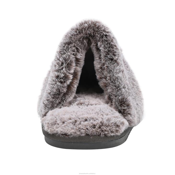Seasonal & Gifts Plow & Hearth LaMO Women's Suede Scuff Slippers - Waxed Charcoal - L NFLB3023
