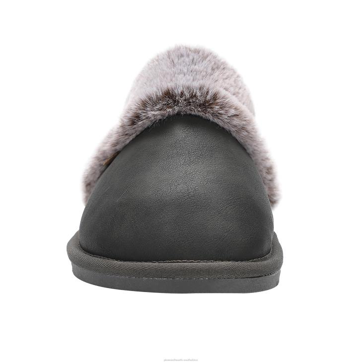 Seasonal & Gifts Plow & Hearth LaMO Women's Suede Scuff Slippers - Waxed Charcoal - L NFLB3023